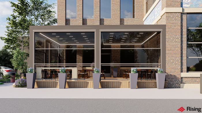 Louvered roof louvers partially closed — shade